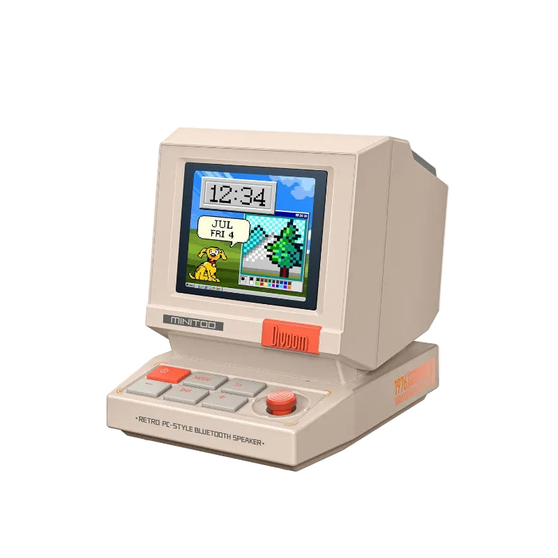 DIVOOM MiniToo 復古PC桌上藍牙喇叭｜1.77吋像素屏｜USB音訊｜鬧鐘白噪音