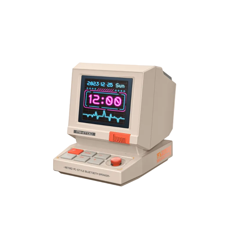 DIVOOM MiniToo 復古PC桌上藍牙喇叭｜1.77吋像素屏｜USB音訊｜鬧鐘白噪音
