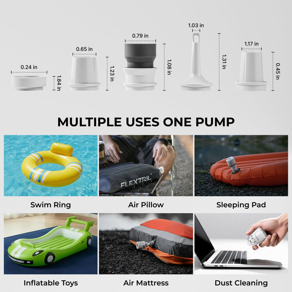 FLEXTAIL Tiny Pump 3X 超輕量三合一充氣多氣嘴配件圖