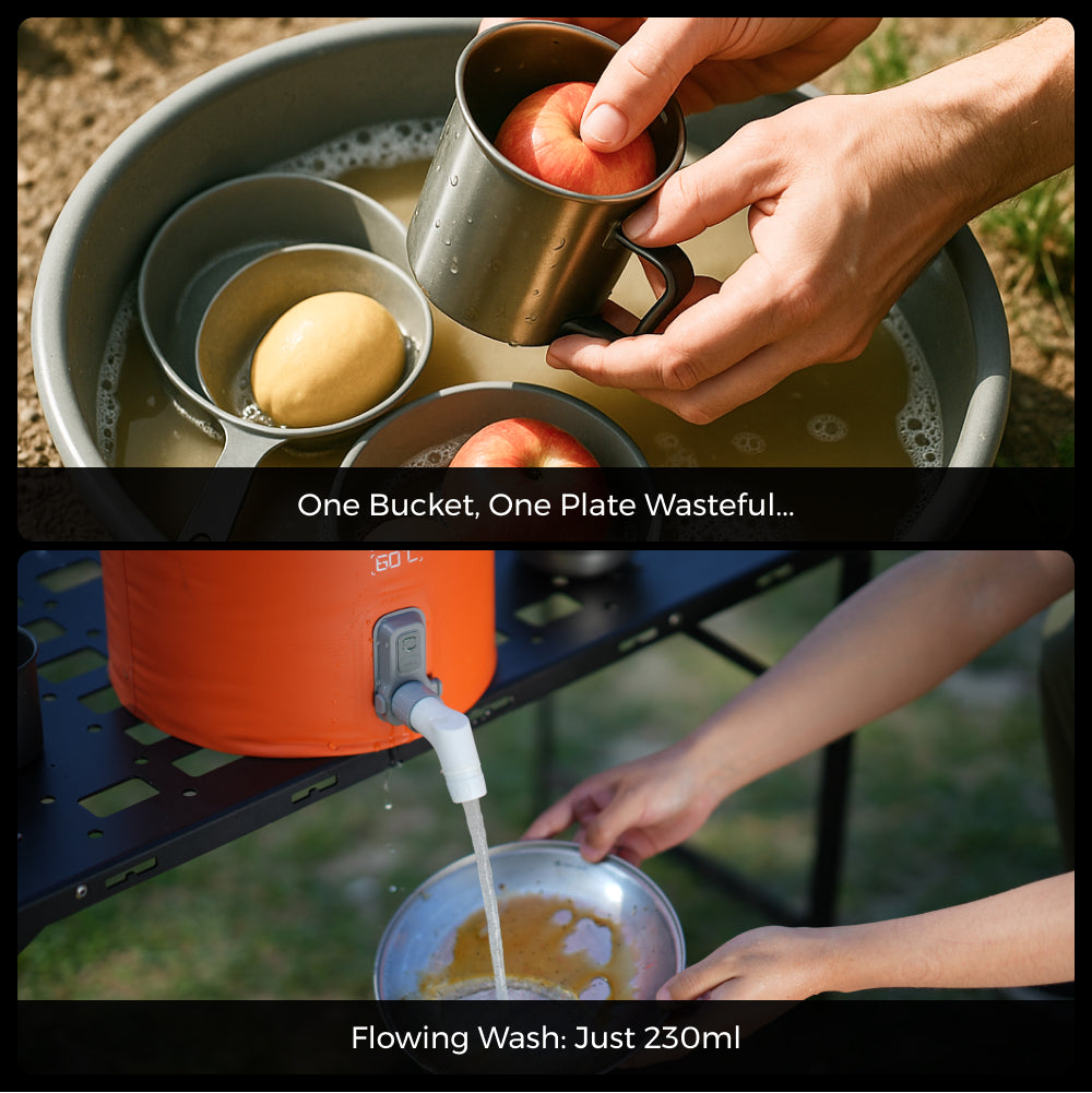 FLEXTAIL Tiny Shower Bucket & Bag 戶外露營使用場景圖