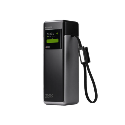 SHARGE HyperTower 170W 行動電源｜25000mAh 大容量｜內置雙 USB‑C 線