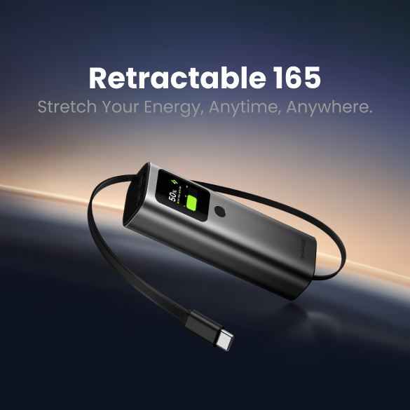 SHARGE Retractable 165 行動電源 - 物料與散熱設計細節（鋁合金＋阻燃PC）