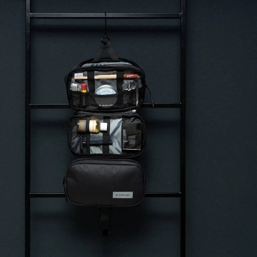 HEIMPLANET Carry Essentials Dopp Kit｜多功能洗漱收納包｜配備旋轉掛鉤與鋁製 G 形掛鉤