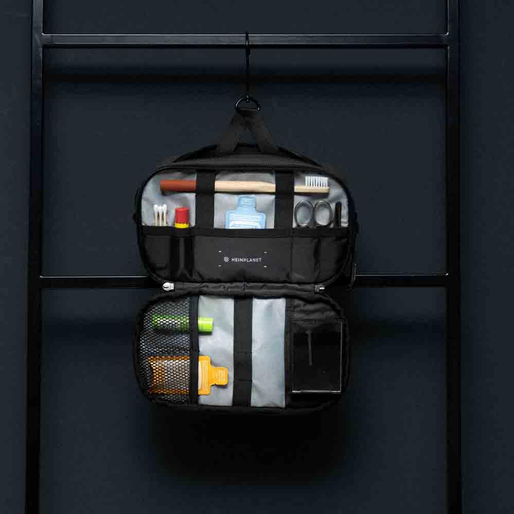 HEIMPLANET Carry Essentials Dopp Kit｜多功能洗漱收納包｜配備旋轉掛鉤與鋁製 G 形掛鉤