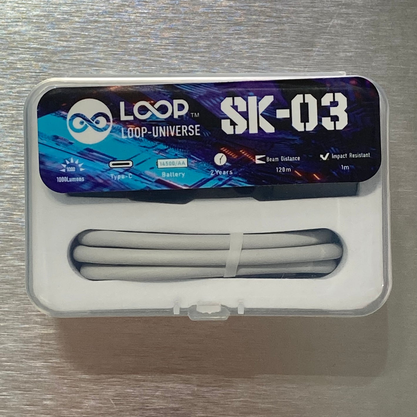 LOOP GEAR SK03 360度全方位照明 EDC 手電筒 - Stainless Steel #1811 ( 陳列品/瑕疵品特價出售 )