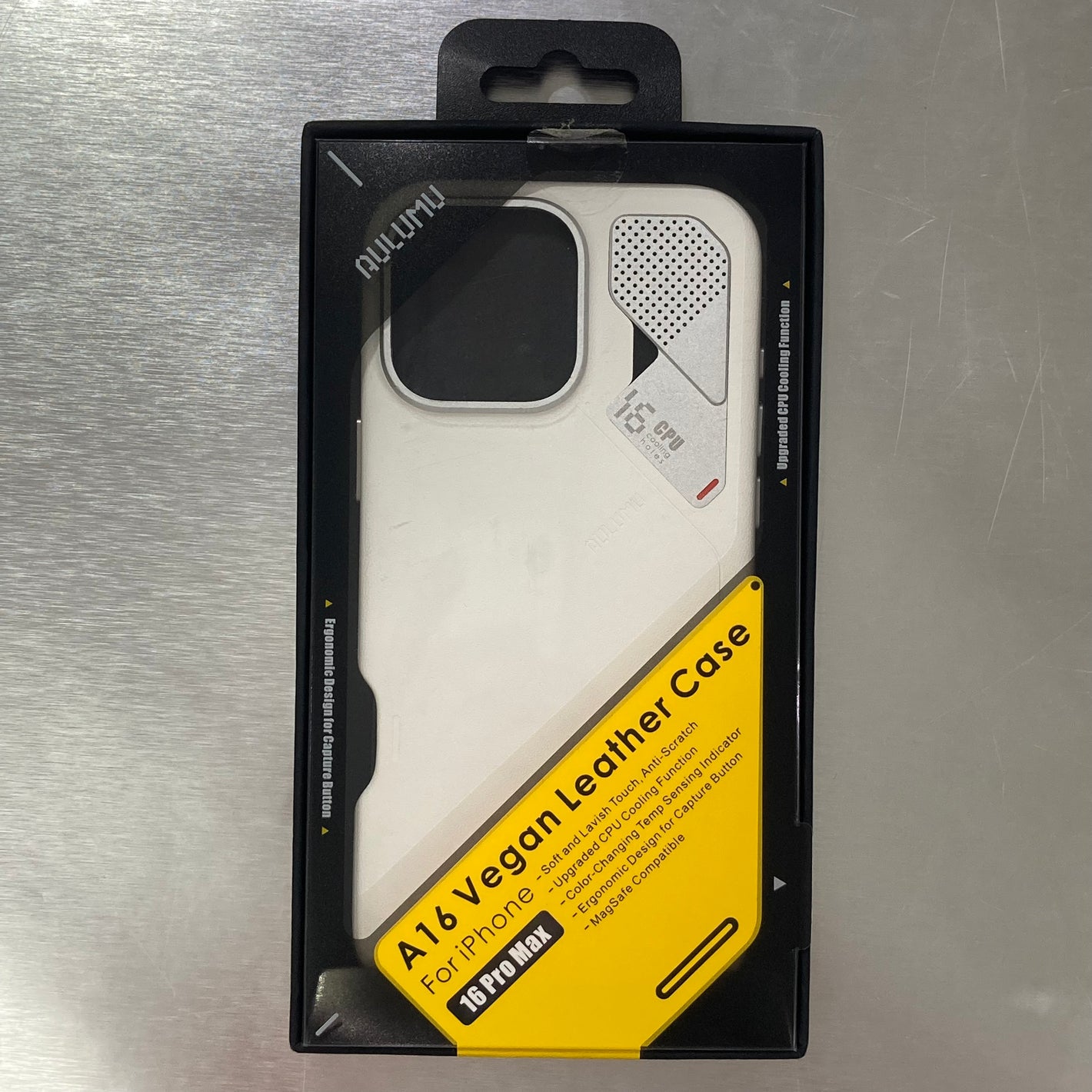AULUMU Vegan Leather Case 散熱手機殼  - iPhone 16 Pro/Pro Max 專用 #1842 ( 陳列品/瑕疵品特價出售 )
