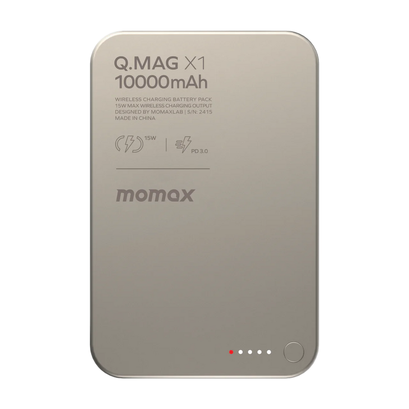 MOMAX Q.Mag X1 10000mAh 超薄磁吸流動電源 IP117A