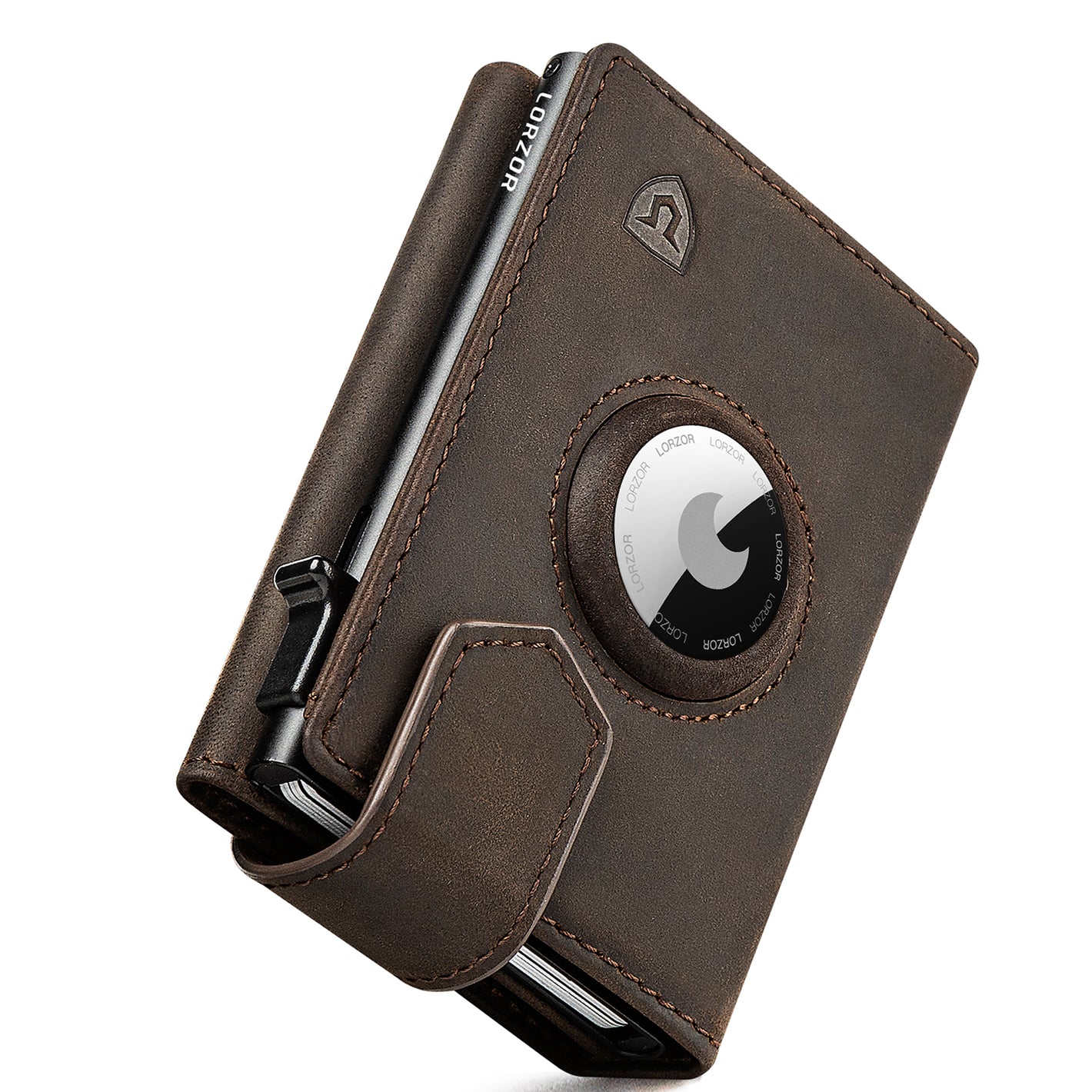LORZOR Pop-up Wallet for Airtag GMA3內置磁力鎖與 RFID 防盜技術