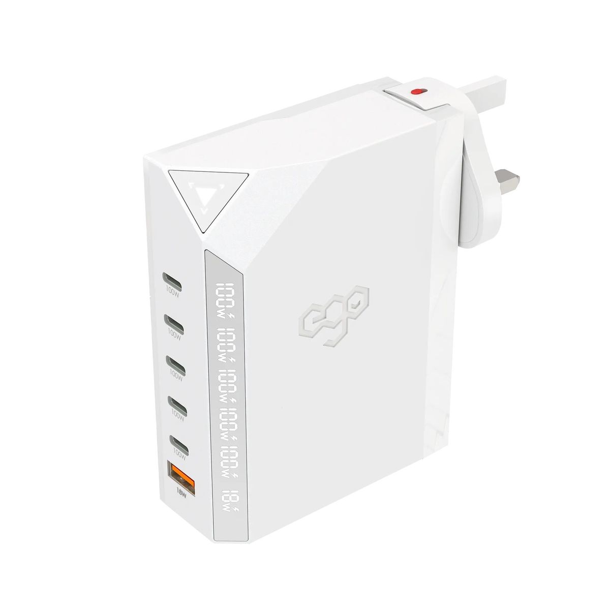 EGO Exinno+ 180W USB充電器｜6洞快充｜即時輸出顯示｜多國適用