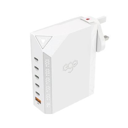 EGO Exinno+ 180W USB充電器｜6洞快充｜即時輸出顯示｜多國適用