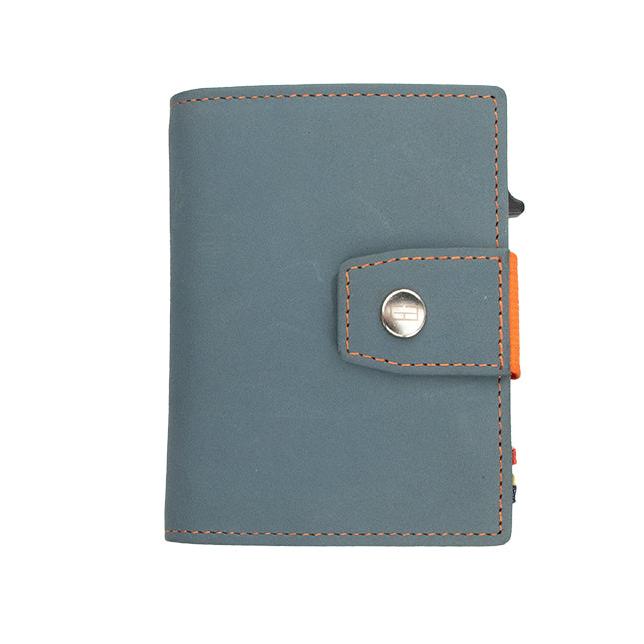 GARZINI Metal Wallet｜多功能金屬卡包｜頭層粒面皮革及堅固金屬材質製成