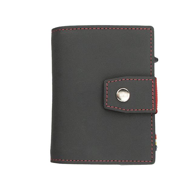 GARZINI Metal Wallet｜多功能金屬卡包｜頭層粒面皮革及堅固金屬材質製成