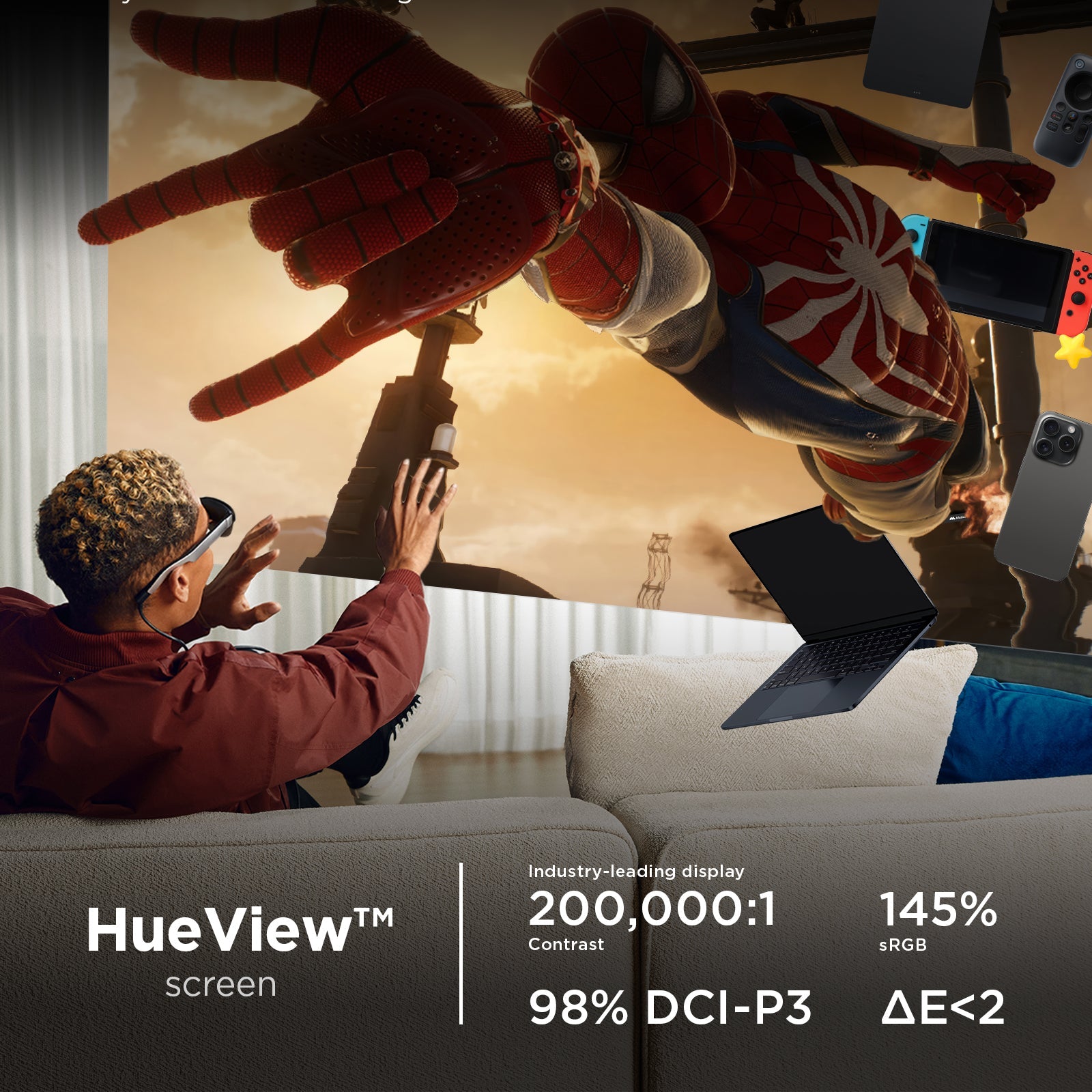 HueView™ Micro-OLED 屏幕顯示效果特寫