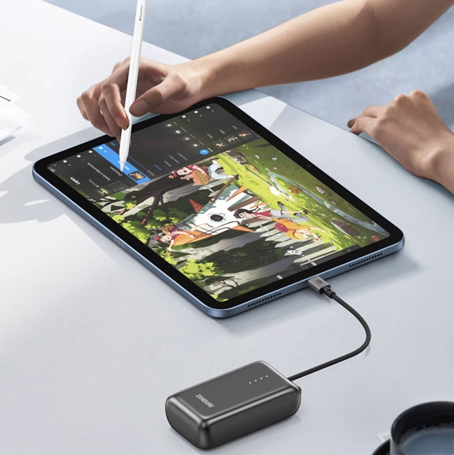 Zendure SuperMini Pro 內置高品質 TPE 數據線，耐用抗拉扯，方便隨時充電