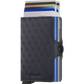 SECRID Twinwallet Optical Titanium Blue 真皮防盜銀包 ｜雙卡槽極大容量｜RFID防盜保護