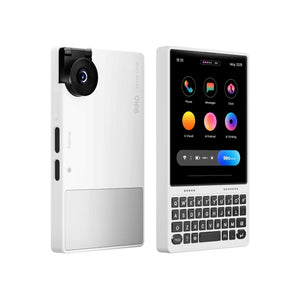 IKKO MindOne Snap-in Case -珍珠白款展示圖，展示磁吸式安裝及背光鍵盤設計