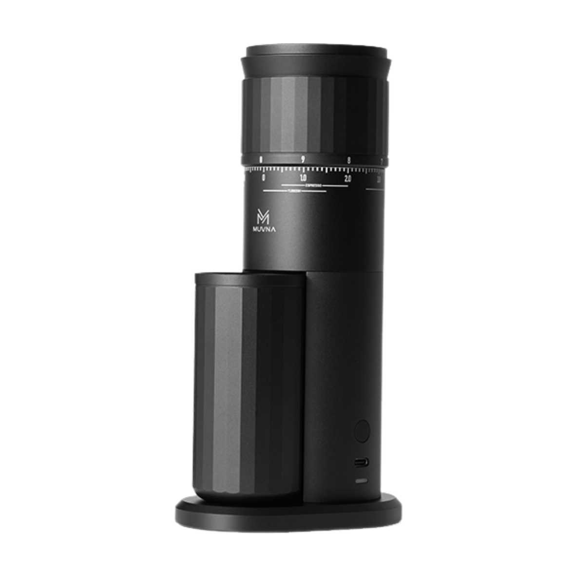 MUVNA 鏤塵充電式咖啡研磨機 G2704，38mm SUS420 不銹鋼錐形刀片與 100 段研磨設置