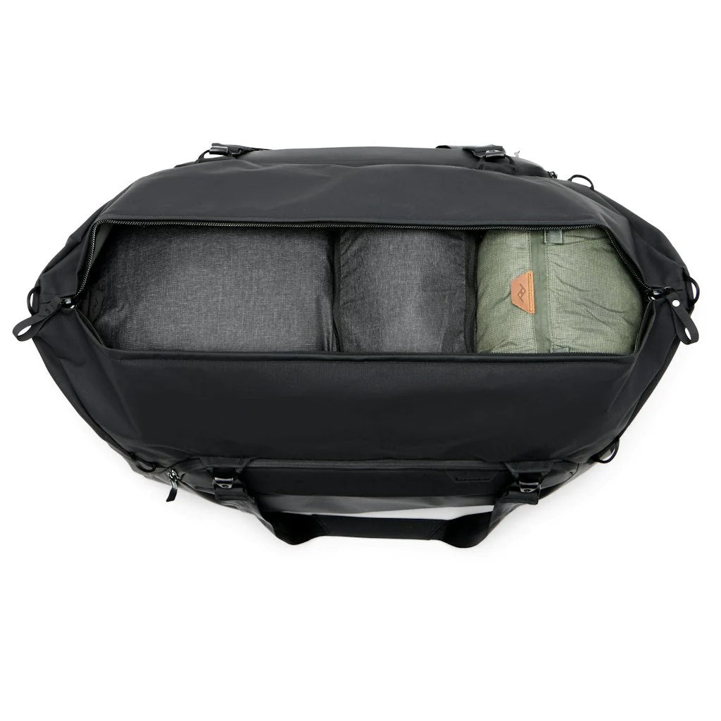 PEAK DESIGN Travel Duffel｜採用加長拉鍊開口設計