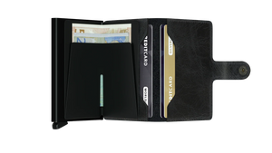 SECRID Miniwallet Matte Satin Steel 真皮防盜銀包 ｜一鍵彈出卡槽｜RFID防盜保護