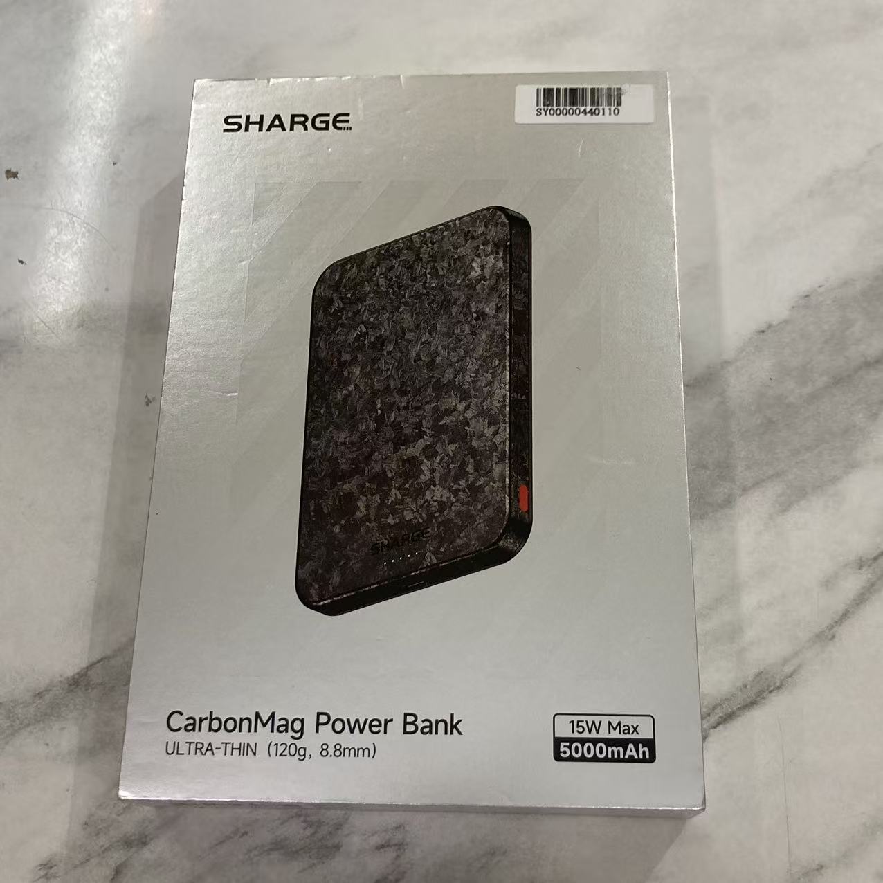 SHARGE Qi 碳纖維磁吸行動電源 5000mAh C3 #1711 ( 陳列品/瑕疵品特價出售 )