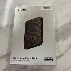SHARGE Qi 碳纖維磁吸行動電源 5000mAh C3 #1711 ( 陳列品/瑕疵品特價出售 )