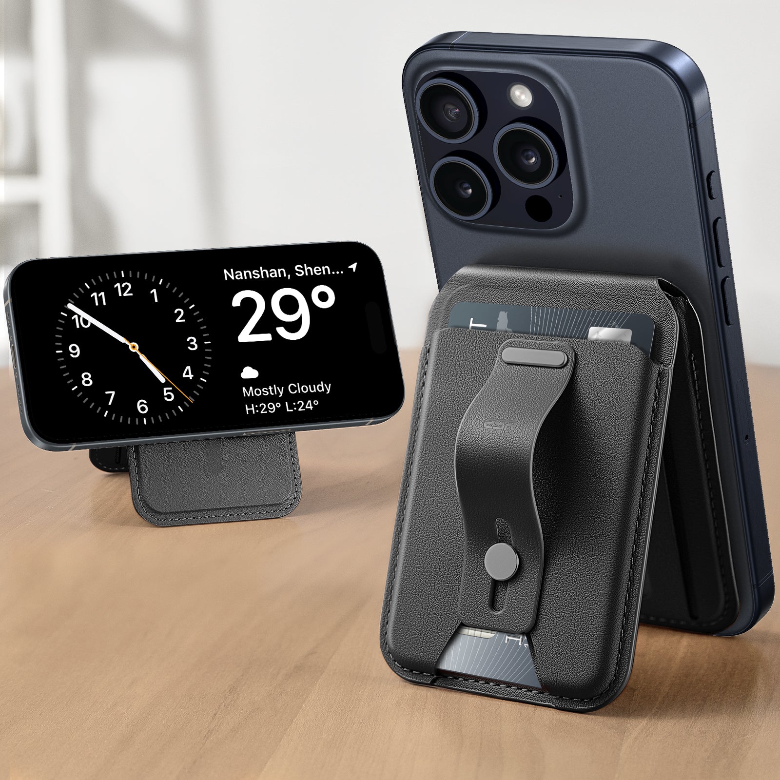 ESR HaloLock™ Grip MagSafe Wallet Stand 磁吸支架卡包｜多角度支架功能
