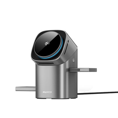 MAXCO Geometry II Qi2 三合一磁吸無線充電座 MW15｜全新 Qi2 無線充電技術，提供高效穩定的充電體驗