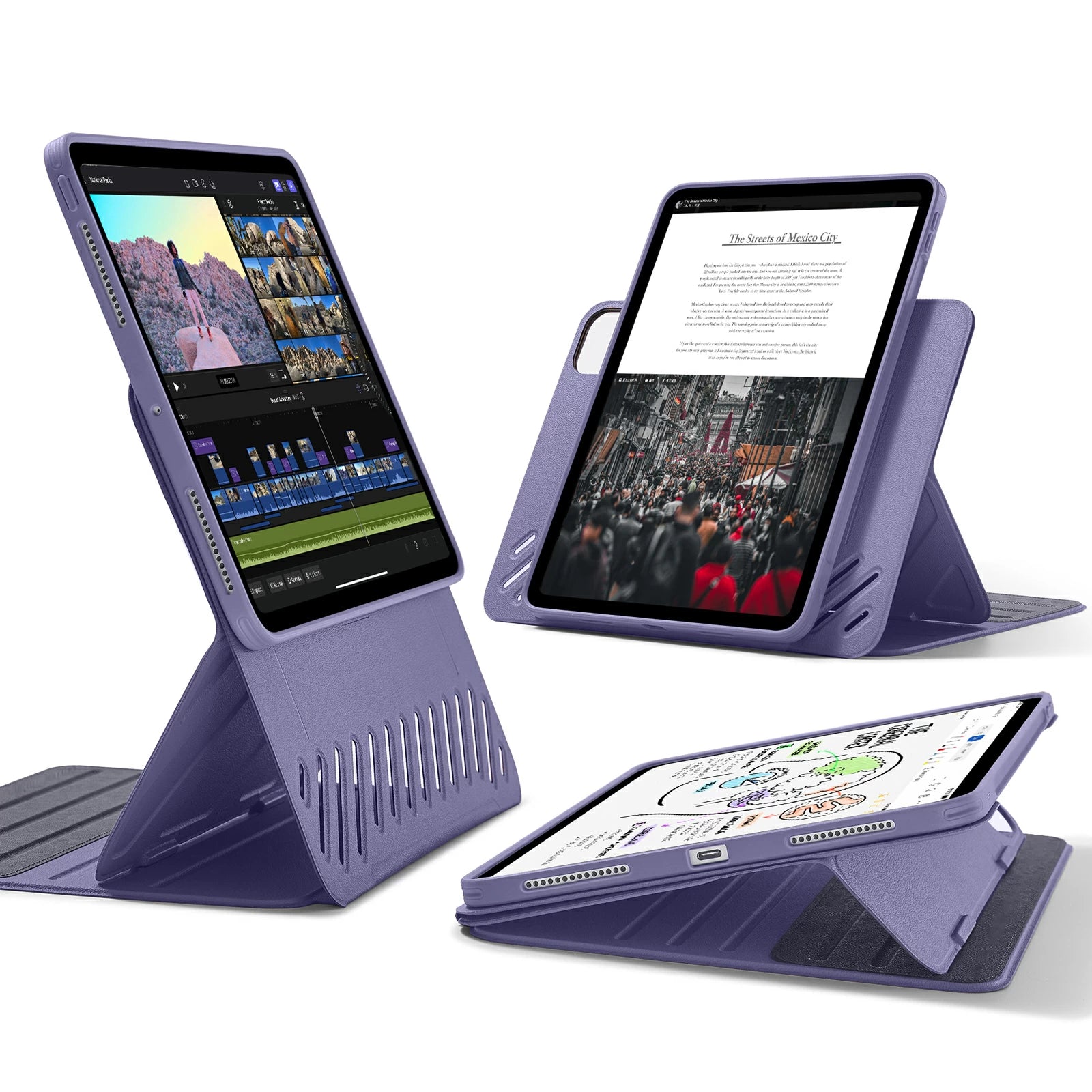 ESR Shift Magnetic Case For iPad Pro 可調節支架保護殼｜散熱孔設計
