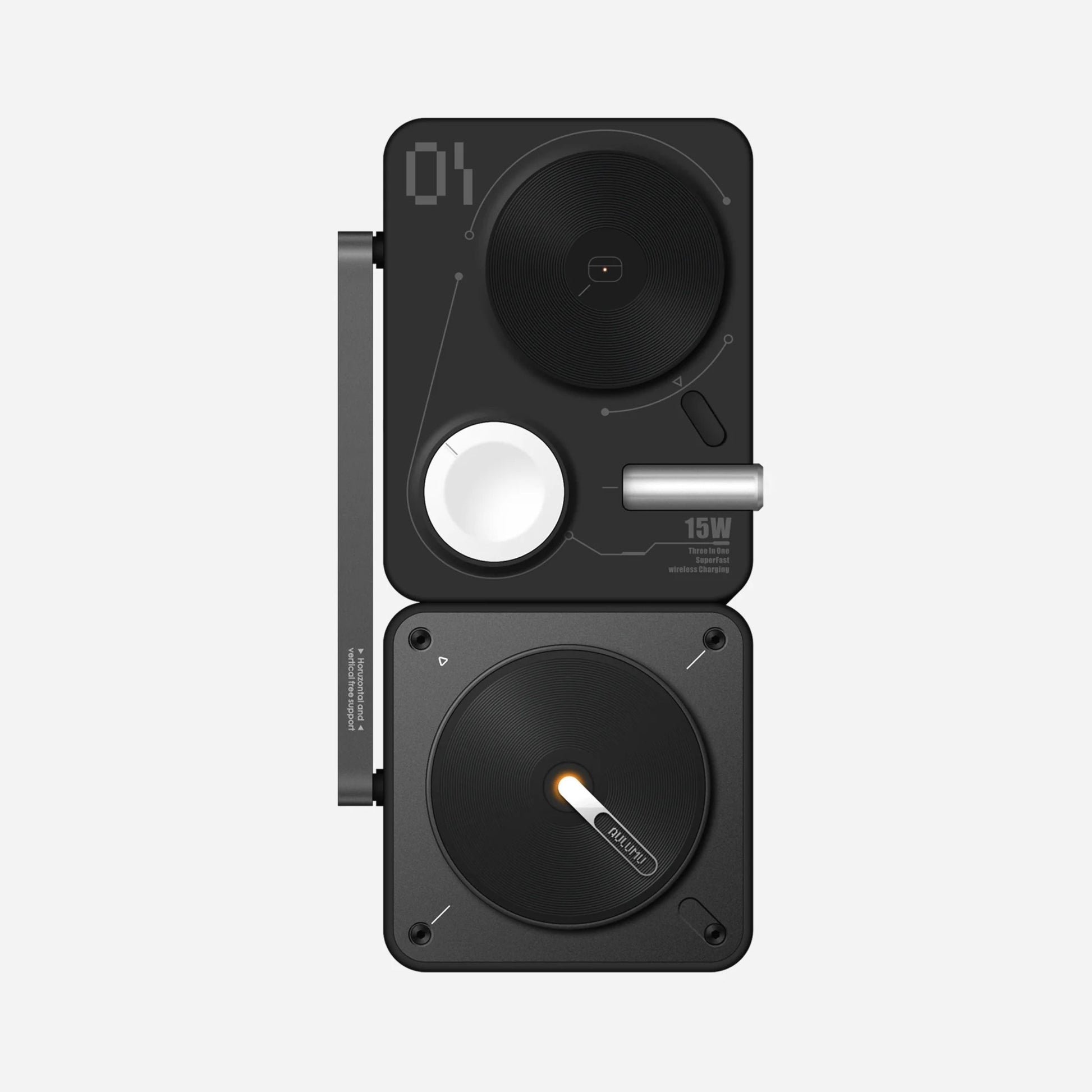 AULUMU 4-in-1 折疊無線充電座｜可折疊平放