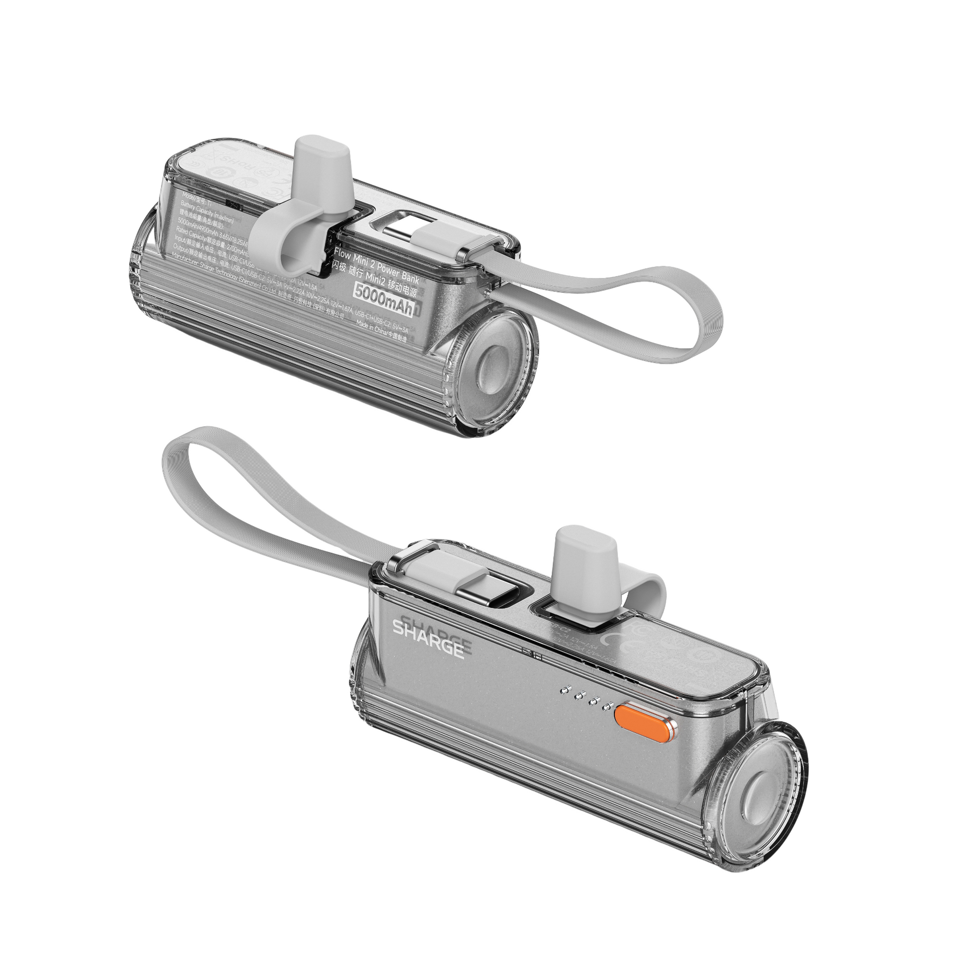 SHARGE Flow Mini 2 行動電源，膠囊流線設計，輕便實用