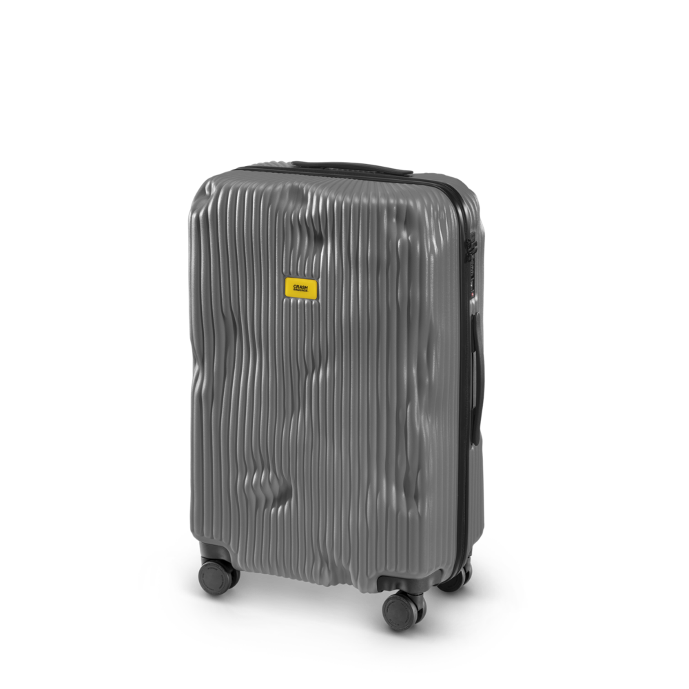 CRASH BAGGAGE Stripe Medium 行李箱｜採用 100% 聚碳酸酯材質 製成，堅固輕便