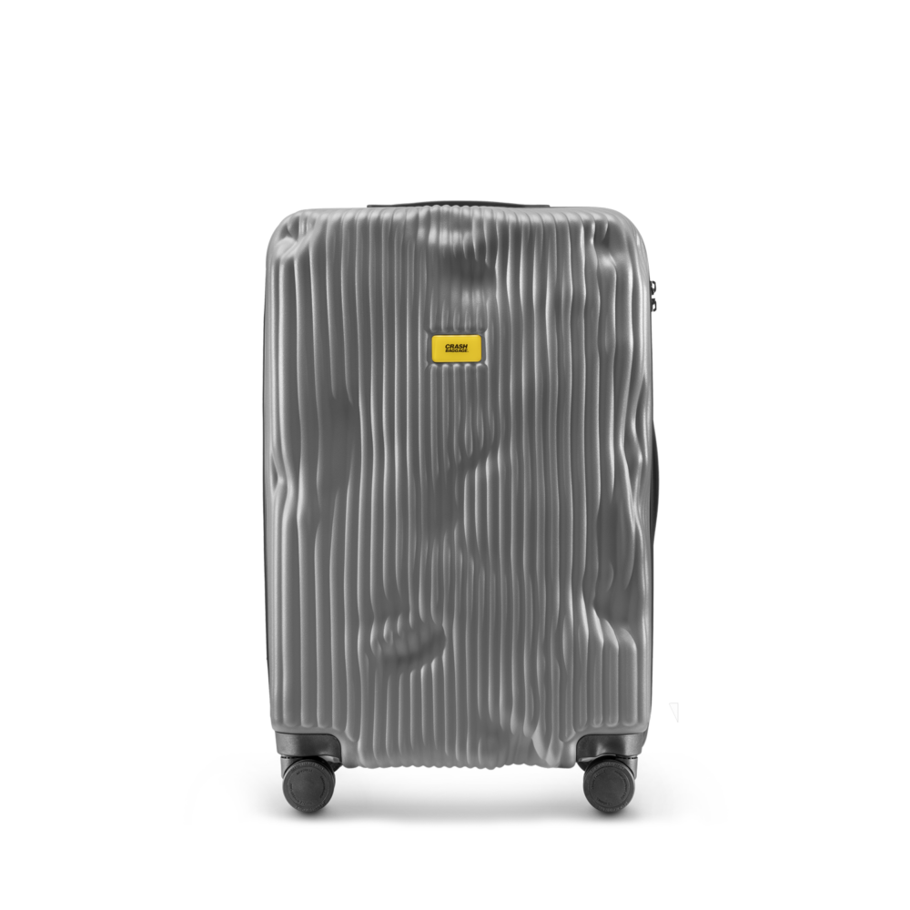CRASH BAGGAGE Stripe Medium 行李箱｜採用 100% 聚碳酸酯材質 製成，堅固輕便