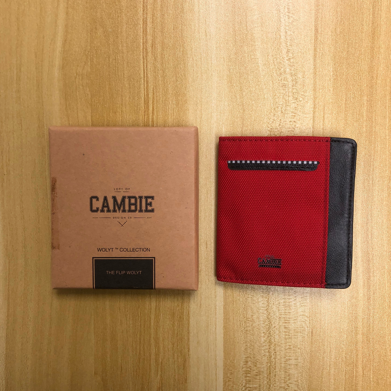 LOFT OF CAMBIE Flip Wolyt™ with RFID Shield Red／Black 摺疊式防盜銀包