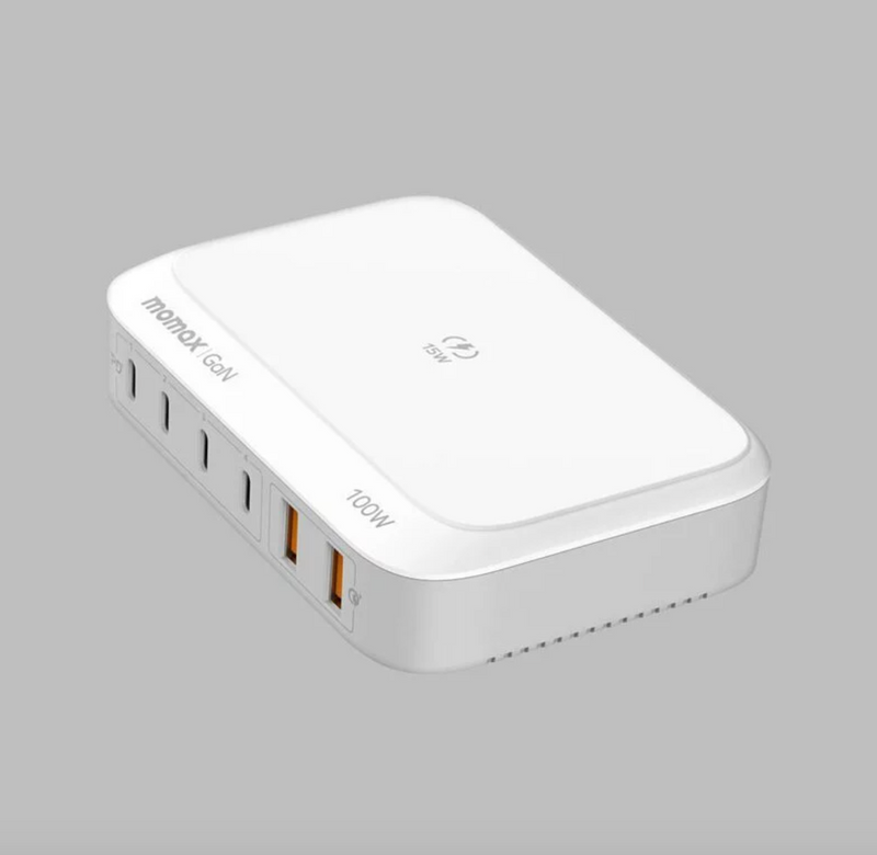 MOMAX Q.PLUG BOX GaN 100W六輸出連無線充桌面充電器 UM28