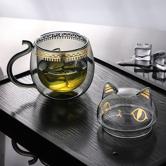 The British Museum 蓋亞•安德森貓系列萌貓異形帶蓋玻璃杯