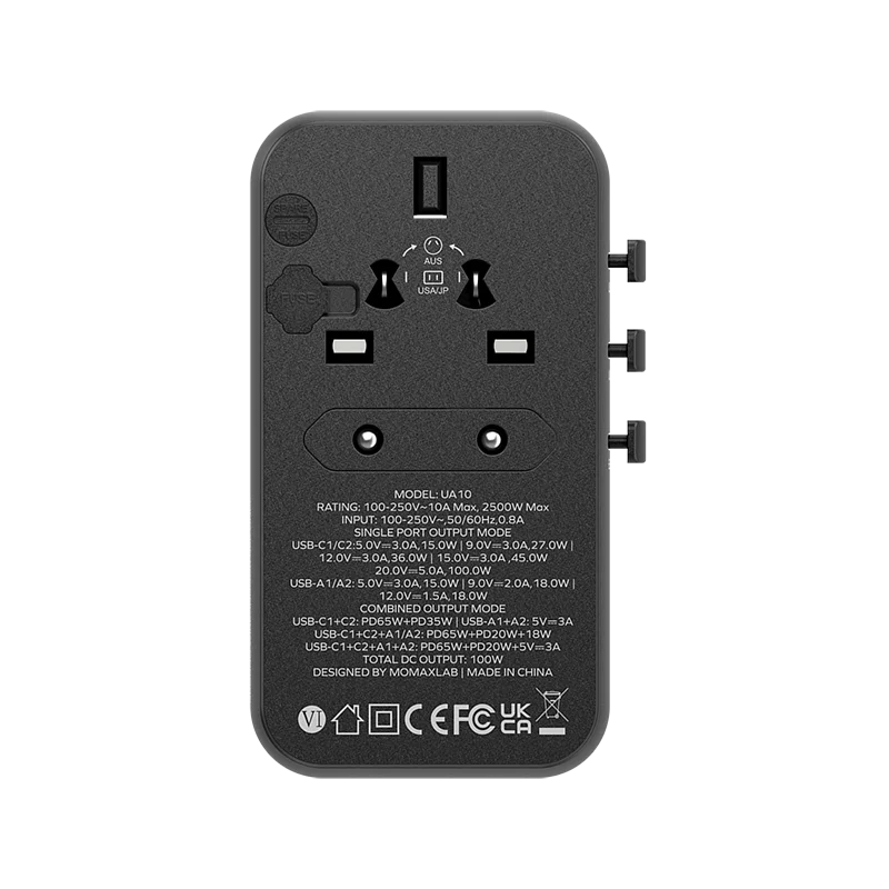 MOMAX  1-World 100W GaN 全方位快充旅行插座 UA10