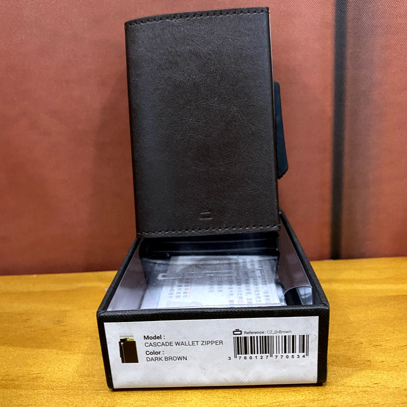 法國 Ogon Cascade Zipper 防 RFID 卡夾皮革錢包