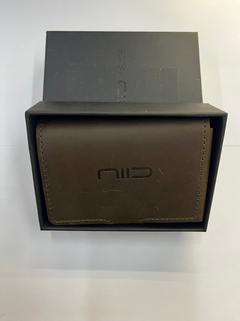 NIID Slide Mini 防盜刷真皮智慧錢包 / Dark Brown