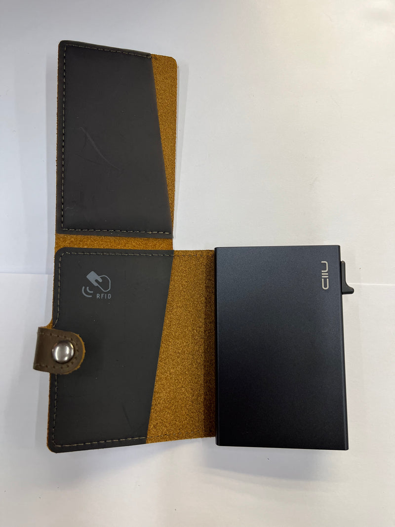NIID Slide Mini 防盜刷真皮智慧錢包 / Dark Brown