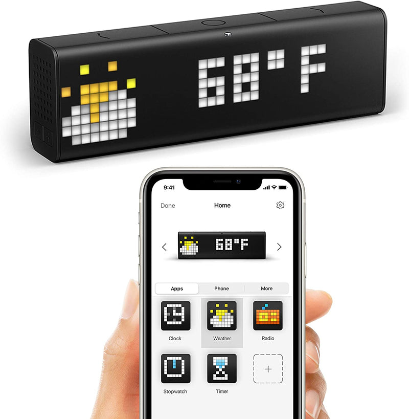 美國 LaMetric Time 智能鬧鐘創意輸入顯示音箱提示板