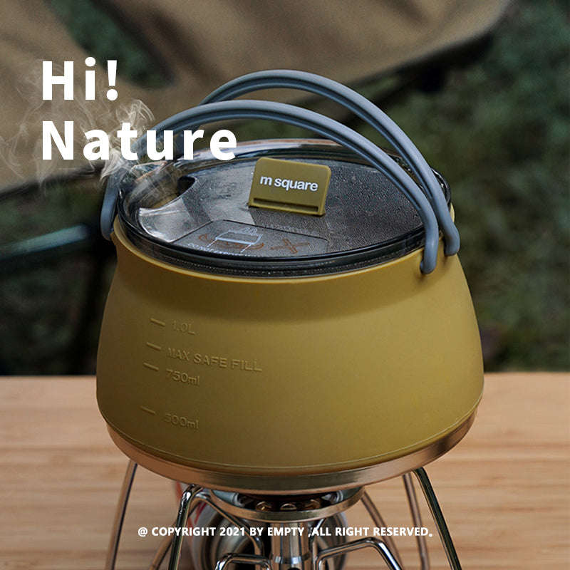 M square Silocone Kettle 便攜式折疊戶外水壺