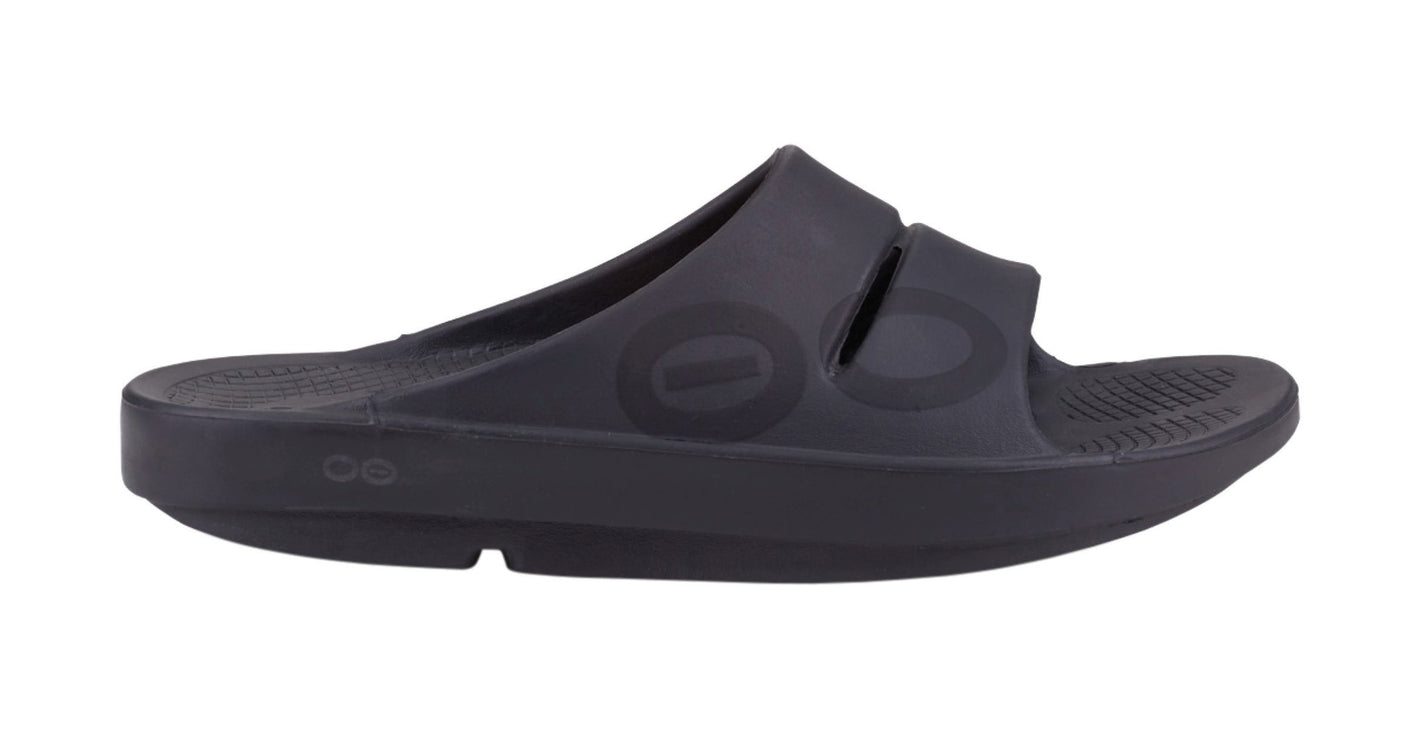 美國 OOFOS OOahh Sport Matte Black 肌力恢復紓壓運動拖鞋