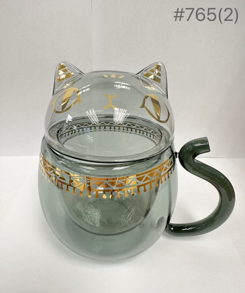 The British Museum 蓋亞•安德森貓系列萌貓異形帶蓋玻璃杯