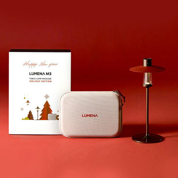 LUMENA M3 限量版露營燈，採用節日紅色調與輕巧設計。
